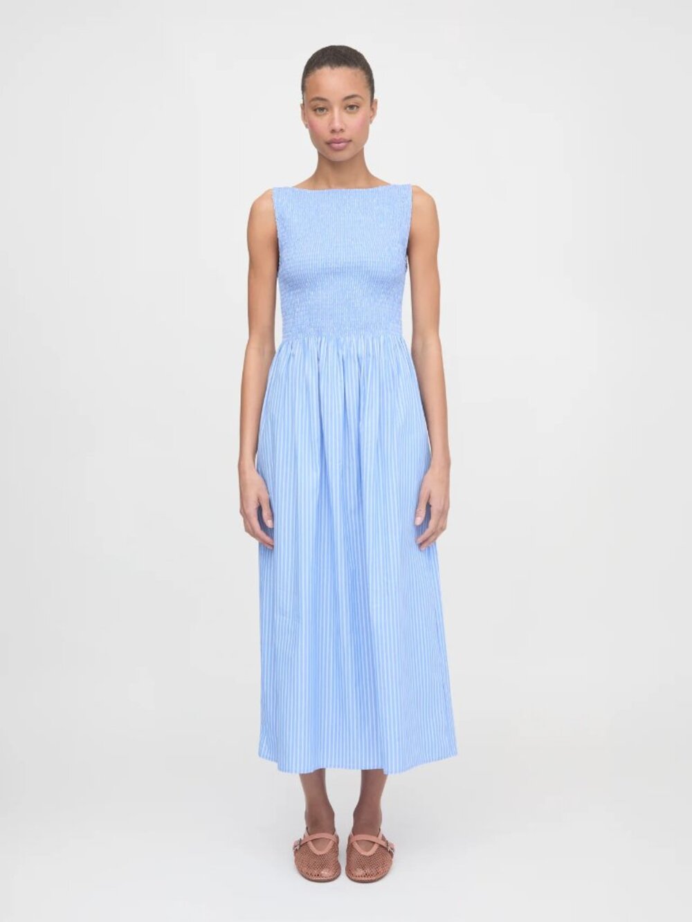 Hill House The Cosima Nap Dress in Blue Stripe Size Small